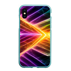 Чехол iPhone XS Max матовый Неоновые молнии в цветном льду