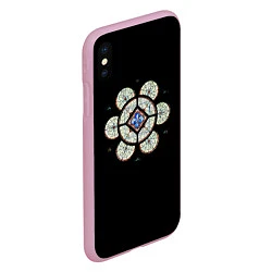 Чехол iPhone XS Max матовый Готический витраж из Блуа, цвет: 3D-розовый — фото 2