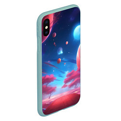 Чехол iPhone XS Max матовый Красный лес, цвет: 3D-мятный — фото 2