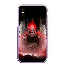 Чехол iPhone XS Max матовый Красный скелет в дыму