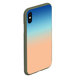 Чехол iPhone XS Max матовый Сине-бежевый градиент, цвет: 3D-темно-зеленый — фото 2