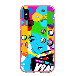 Чехол iPhone XS Max матовый Girls face - pop art