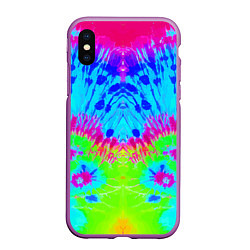 Чехол iPhone XS Max матовый Tie-Dye abstraction, цвет: 3D-фиолетовый