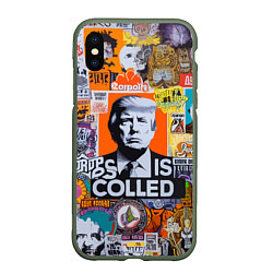 Чехол iPhone XS Max матовый Donald Trump - american сollage