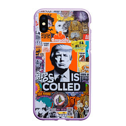 Чехол iPhone XS Max матовый Donald Trump - american сollage