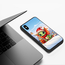 Чехол iPhone XS Max матовый Малыш милый дракон символ 2024 года, цвет: 3D-черный — фото 2