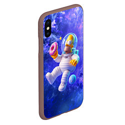 Чехол iPhone XS Max матовый Homer Simpson is a brave astronaut, цвет: 3D-коричневый — фото 2