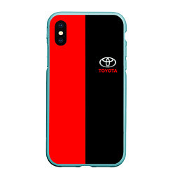 Чехол iPhone XS Max матовый Toyota car красно чёрный