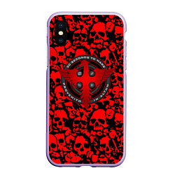 Чехол iPhone XS Max матовый Thirty Seconds to Mars skull pattern