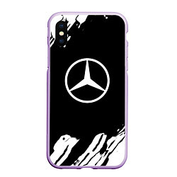 Чехол iPhone XS Max матовый Mercedes benz краски спорт, цвет: 3D-сиреневый