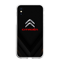 Чехол iPhone XS Max матовый Citroen sport geometry, цвет: 3D-белый