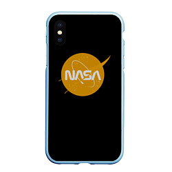 Чехол iPhone XS Max матовый NASA yellow logo