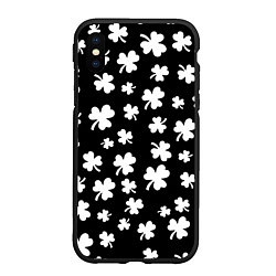 Чехол iPhone XS Max матовый Black clover pattern anime