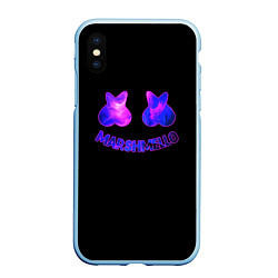 Чехол iPhone XS Max матовый Маршмелло клубная музыка, цвет: 3D-голубой