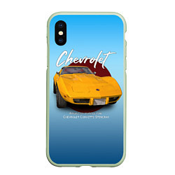 Чехол iPhone XS Max матовый Американский маслкар Chevrolet Corvette