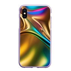 Чехол iPhone XS Max матовый Атласные изгибы, цвет: 3D-светло-сиреневый