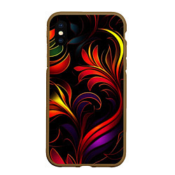 Чехол iPhone XS Max матовый Паттерн русские узоры