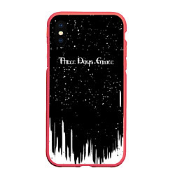 Чехол iPhone XS Max матовый Three days grace rock band, цвет: 3D-красный