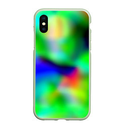 Чехол iPhone XS Max матовый Психоделический неоновый градиент