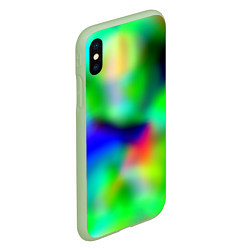 Чехол iPhone XS Max матовый Психоделический неоновый градиент, цвет: 3D-салатовый — фото 2