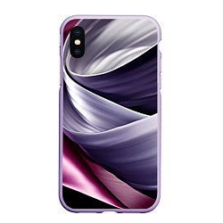 Чехол iPhone XS Max матовый Абстрактные волнистые полосы, цвет: 3D-светло-сиреневый
