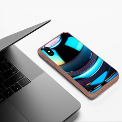 Чехол iPhone XS Max матовый Шар с отражениями, цвет: 3D-коричневый — фото 2