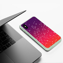 Чехол iPhone XS Max матовый Созвездия в розовом небе, цвет: 3D-салатовый — фото 2