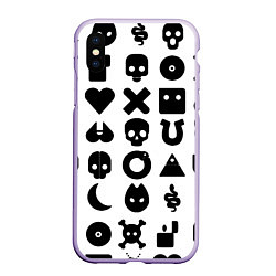 Чехол iPhone XS Max матовый Love death robots pattern white