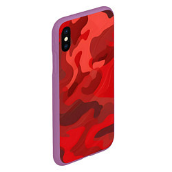 Чехол iPhone XS Max матовый Красный камуфляж крупный, цвет: 3D-фиолетовый — фото 2