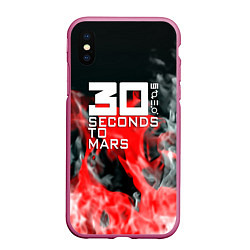 Чехол iPhone XS Max матовый Seconds to mars fire