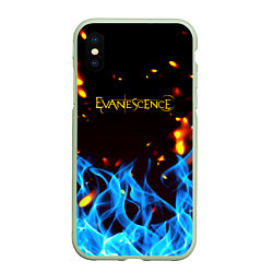 Чехол iPhone XS Max матовый Evanescence огонь рок группа