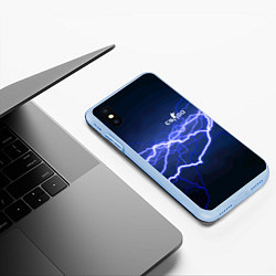 Чехол iPhone XS Max матовый Counter Strike - lightning, цвет: 3D-голубой — фото 2
