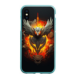 Чехол iPhone XS Max матовый Огненный символ орла