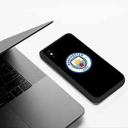 Чехол iPhone XS Max матовый Манчестер Сити fc, цвет: 3D-черный — фото 2
