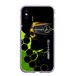 Чехол iPhone XS Max матовый Мерседес AMG тёмный