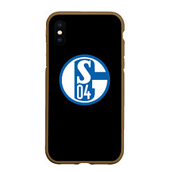 Чехол iPhone XS Max матовый Schalke 04 fc club sport, цвет: 3D-коричневый
