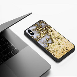 Чехол iPhone XS Max матовый Магический серо-золотой, цвет: 3D-черный — фото 2