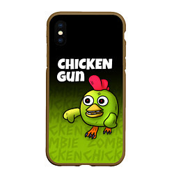 Чехол iPhone XS Max матовый Chicken Gun - Zombie Chicken