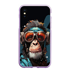 Чехол iPhone XS Max матовый Крутая обезьяна в очках