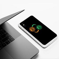Чехол iPhone XS Max матовый Криптовалюта биткоин и доллар, цвет: 3D-белый — фото 2