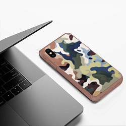 Чехол iPhone XS Max матовый Камуфляж милитари, цвет: 3D-коричневый — фото 2