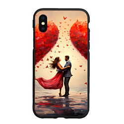Чехол iPhone XS Max матовый Влюбленная пара 14 февраля