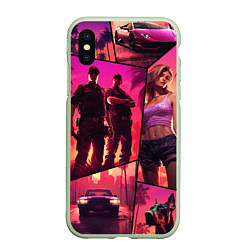 Чехол iPhone XS Max матовый GTA V style art