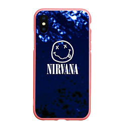 Чехол iPhone XS Max матовый Nirvana рок краски