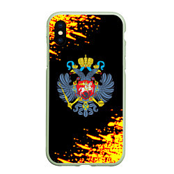 Чехол iPhone XS Max матовый Герб краски россия
