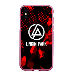 Чехол iPhone XS Max матовый Linkin park краски текстуры