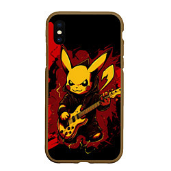 Чехол iPhone XS Max матовый Устрашаюший покемон с гитарой