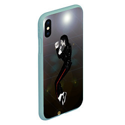 Чехол iPhone XS Max матовый Michael Jackson в прыжке, цвет: 3D-мятный — фото 2