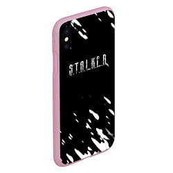 Чехол iPhone XS Max матовый Stalker искры белые, цвет: 3D-розовый — фото 2