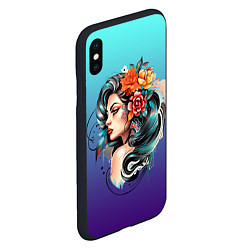 Чехол iPhone XS Max матовый Цветы и буйство красок, цвет: 3D-черный — фото 2